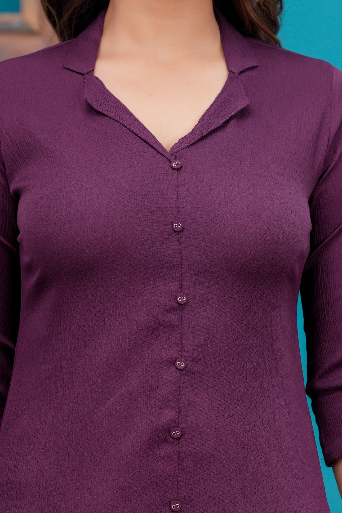 Purple Shirt Collared Co-Ord set for Women | LASVINI - Redefining Indian Fashion with Elegance