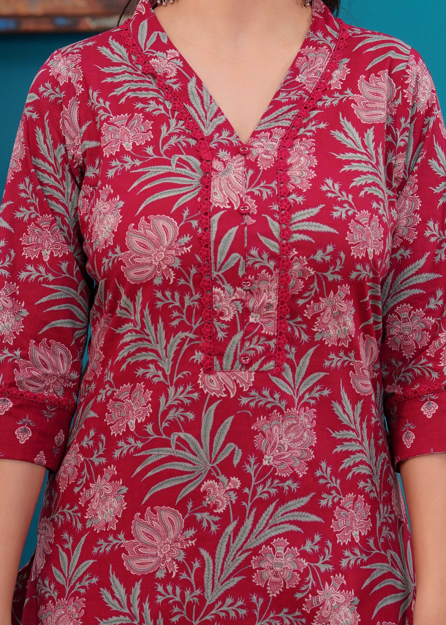 Pink Printed Straight Kurta Set With Dupatta for Women | LASVINI - Redefining Indian Fashion with Elegance