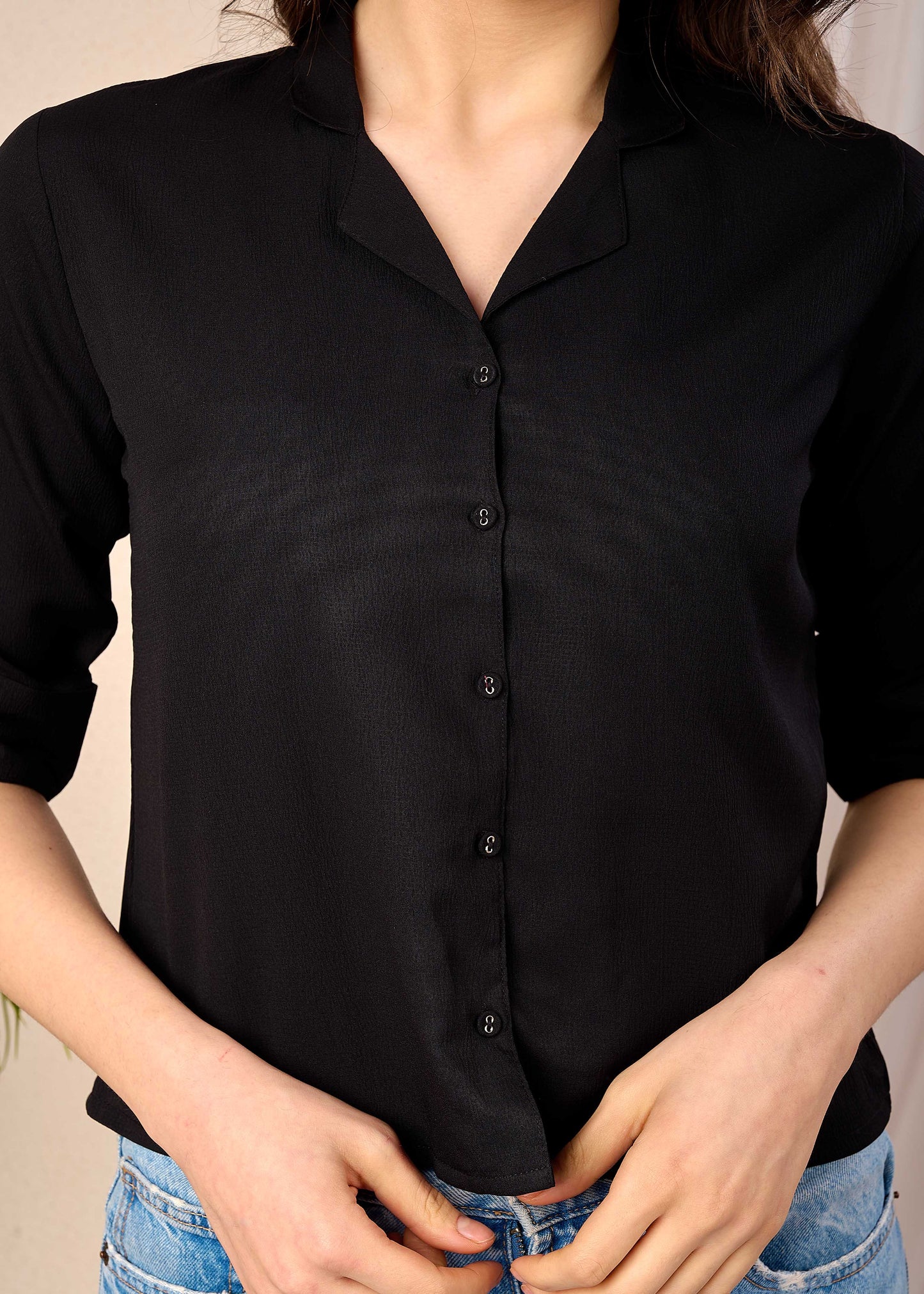Women Black Straight Crop Top | LASVINI - Redefining Indian Fashion with Elegance