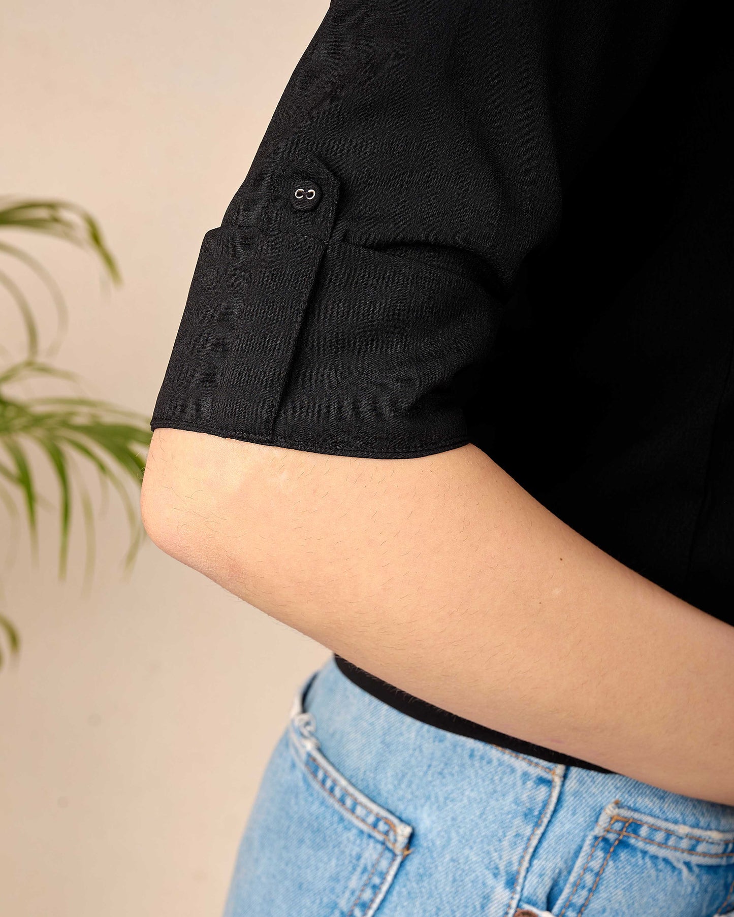Women Black Straight Crop Top | LASVINI - Redefining Indian Fashion with Elegance