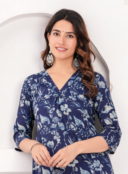 Navy Blue Casual Wear Co-Ord set for Women | LASVINI - Redefining Indian Fashion with Elegance