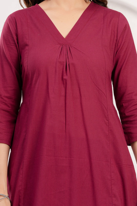 Burgundy Casual Wear Co-Ord set for Women | LASVINI - Redefining Indian Fashion with Elegance