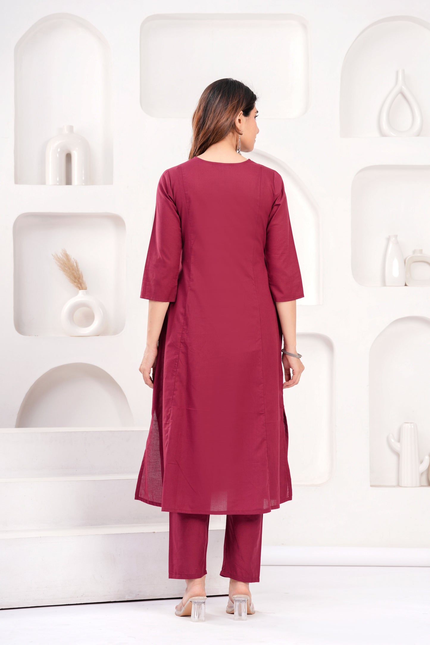 Burgundy Casual Wear Co-Ord set for Women | LASVINI - Redefining Indian Fashion with Elegance