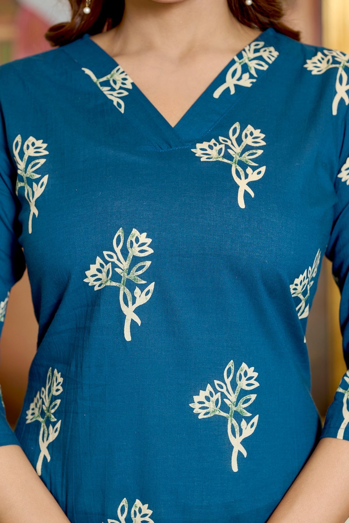Women Teal Printed Kurts & Trouser with Dupatta | LASVINI - Redefining Indian Fashion with Elegance