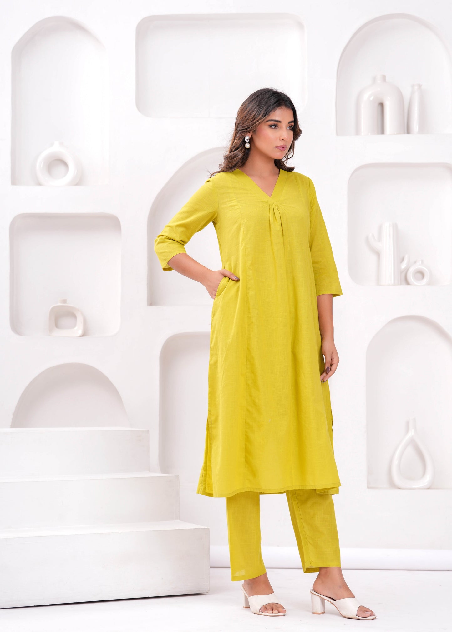 Women Solid Pure Cotton Coord Set | LASVINI - Redefining Indian Fashion with Elegance