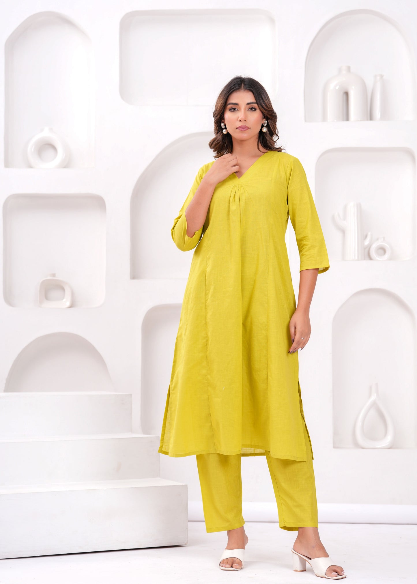 Women Solid Pure Cotton Coord Set | LASVINI - Redefining Indian Fashion with Elegance