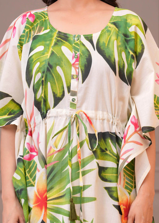 Multicolour Printed Kaftaan Maternity Dress for Women | LASVINI - Redefining Indian Fashion with Elegance