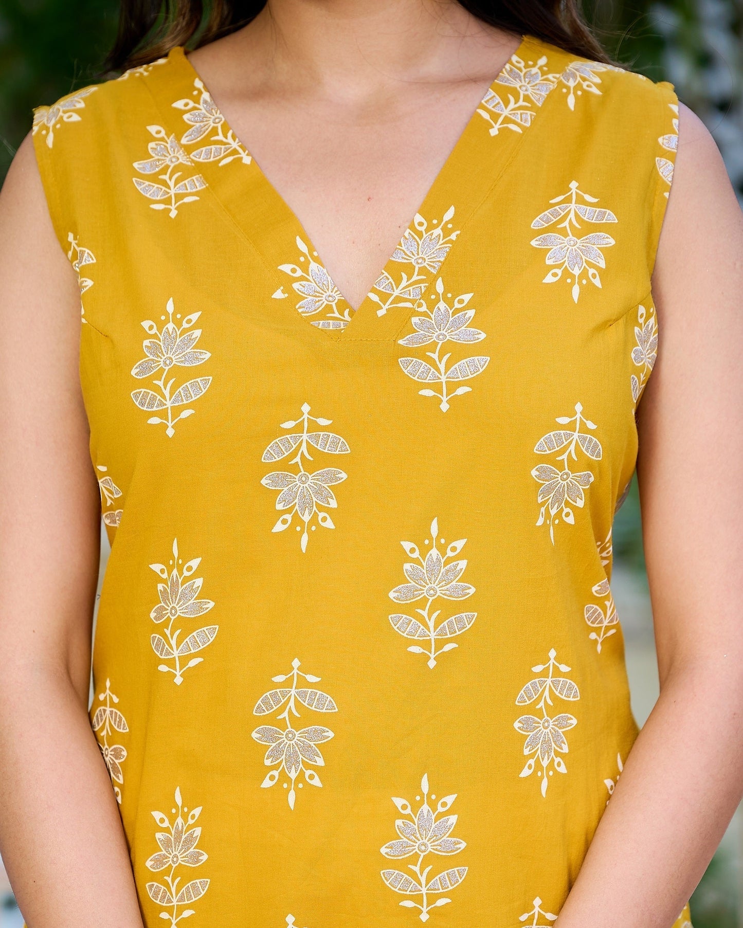 Yellow Sleeveless Kurta Set with Dupatta | LASVINI - Redefining Indian Fashion with Elegance