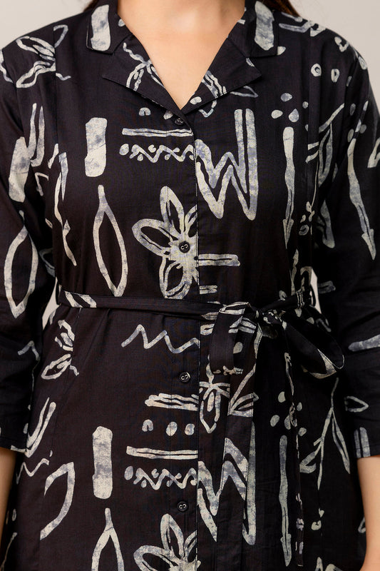 Black Printed Dress fro Women | LASVINI - Redefining Indian Fashion with Elegance