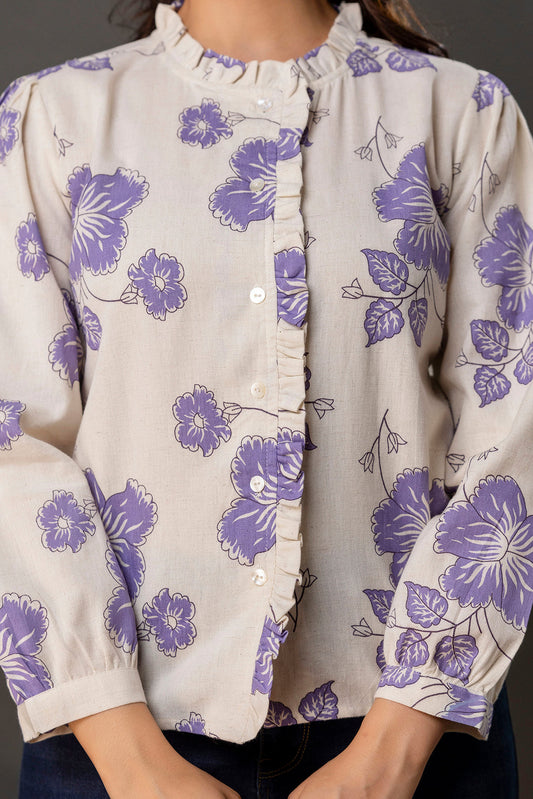 Off White Printed Top for Women | LASVINI - Redefining Indian Fashion with Elegance