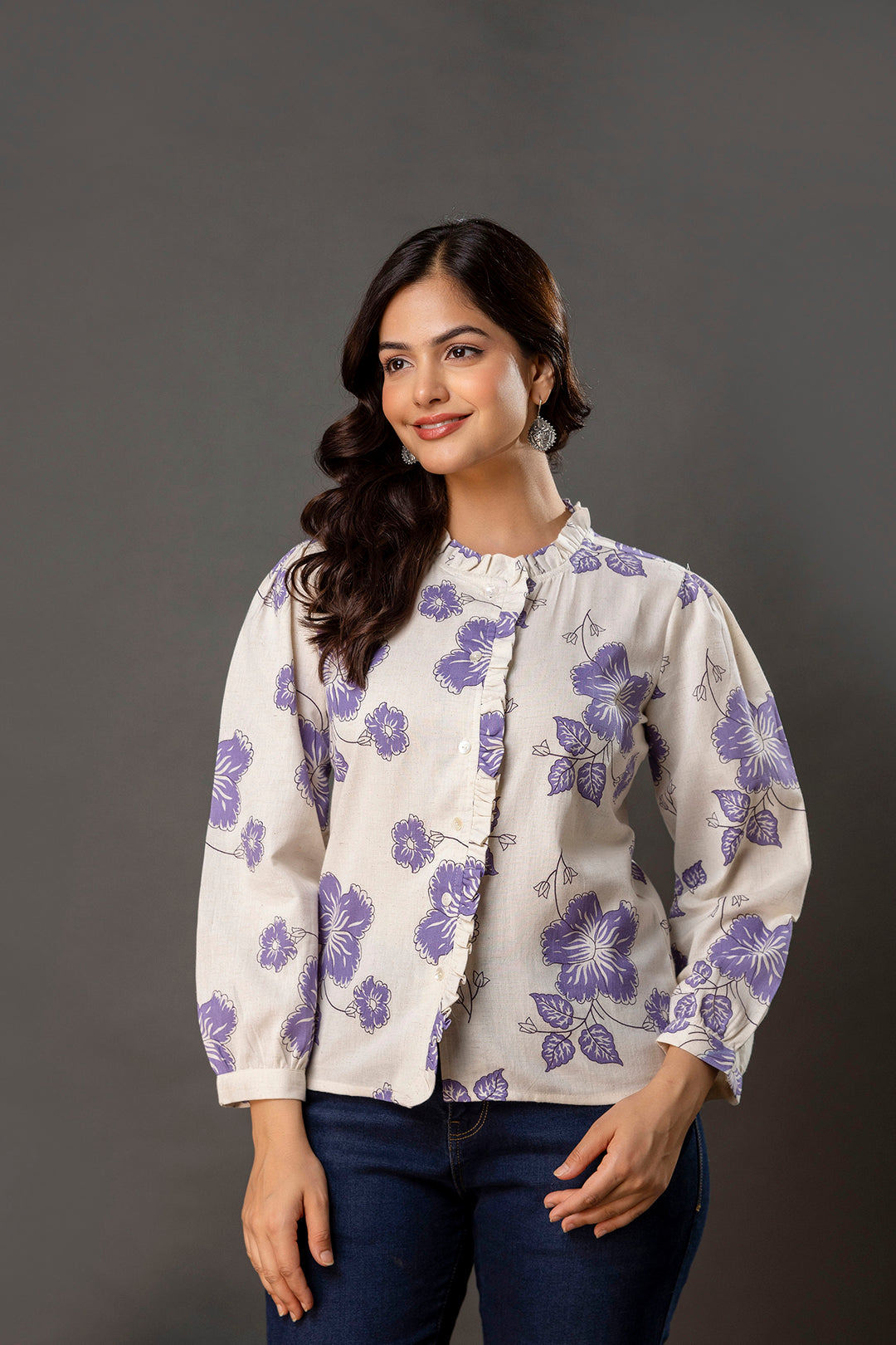 Off White Printed Top for Women | LASVINI - Redefining Indian Fashion with Elegance