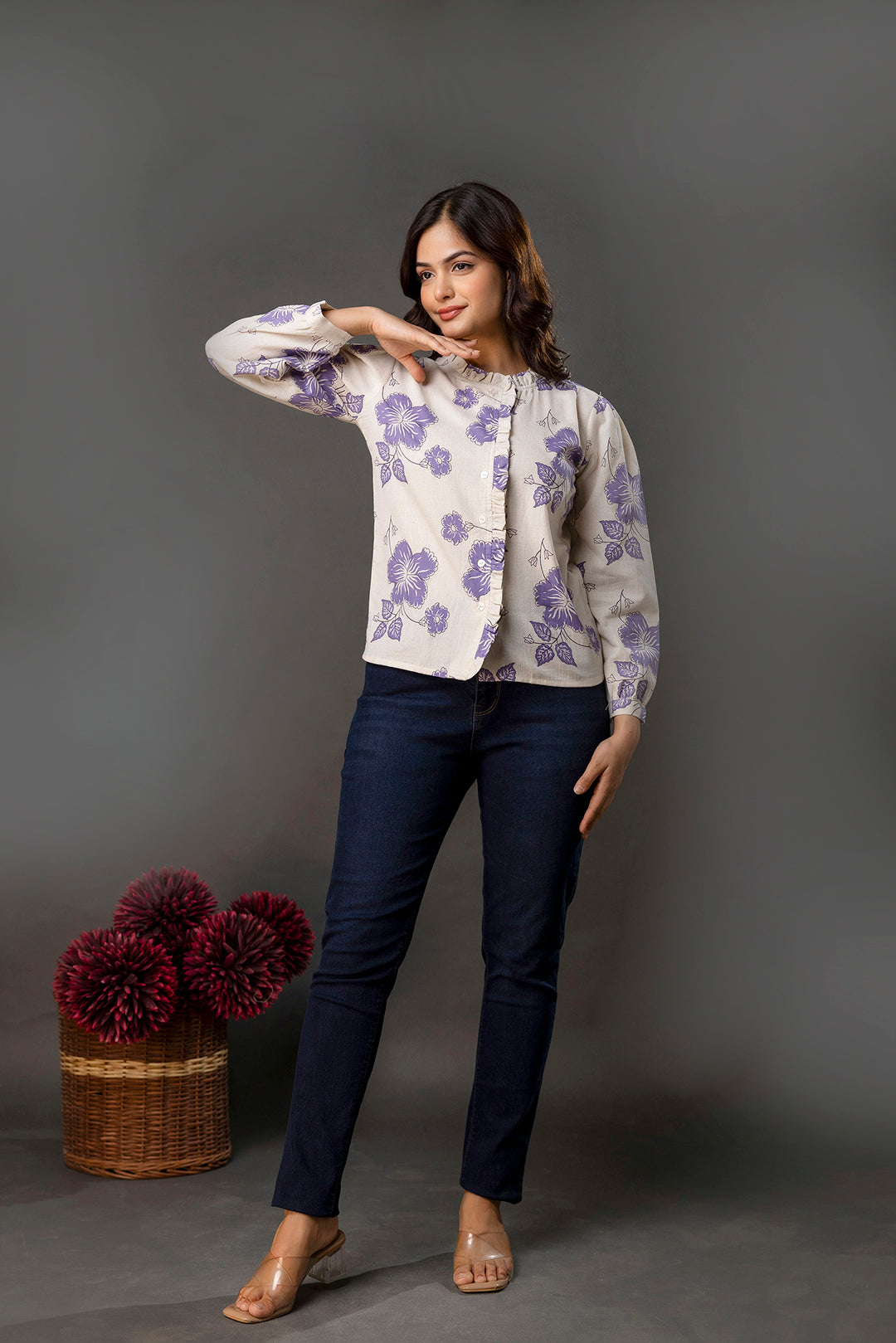 Off White Printed Top for Women | LASVINI - Redefining Indian Fashion with Elegance