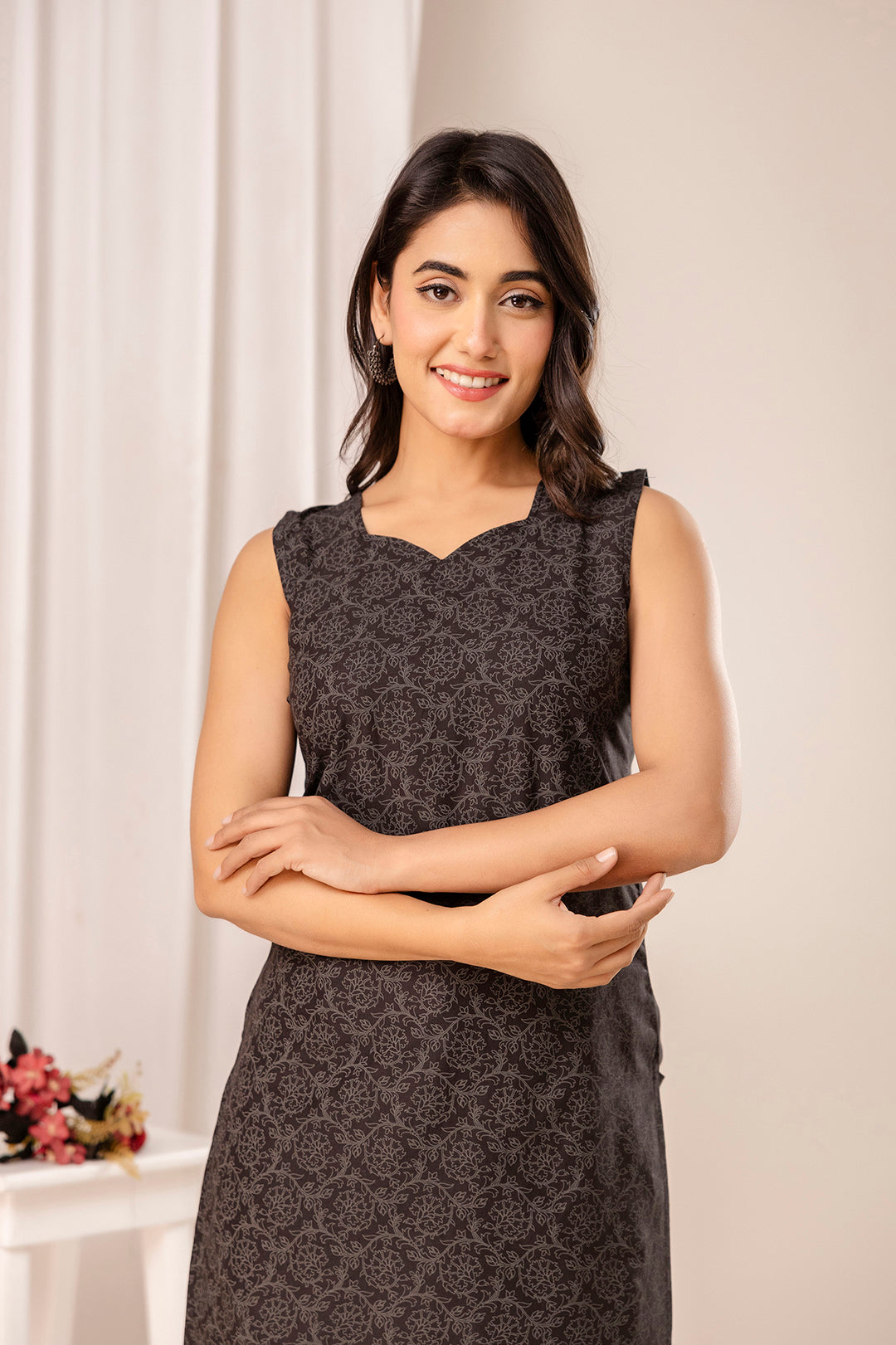 Black Printed Kurta for Women | LASVINI - Redefining Indian Fashion with Elegance