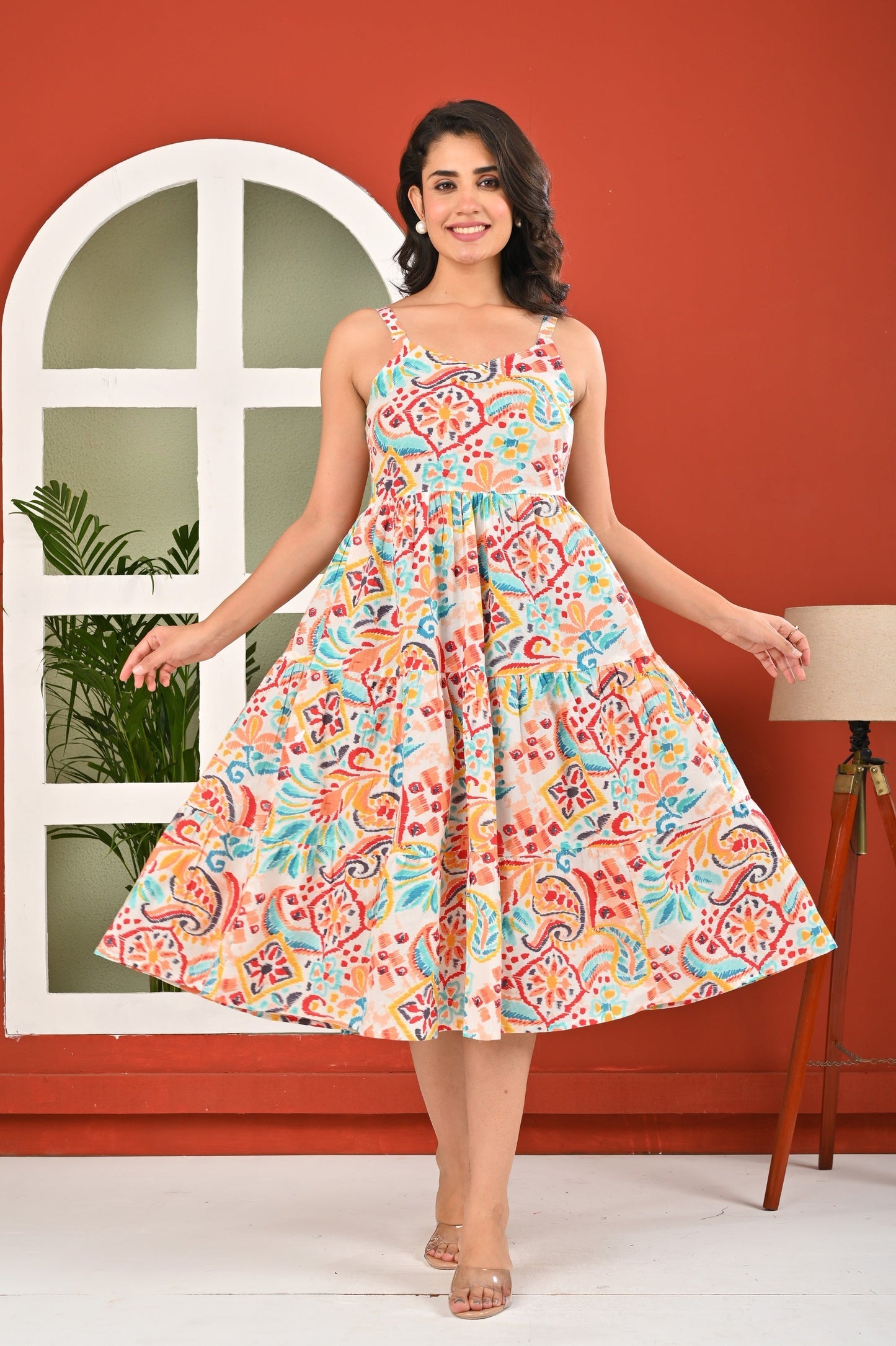 Multicolor Printed Dress for Women | LASVINI - Redefining Indian Fashion with Elegance