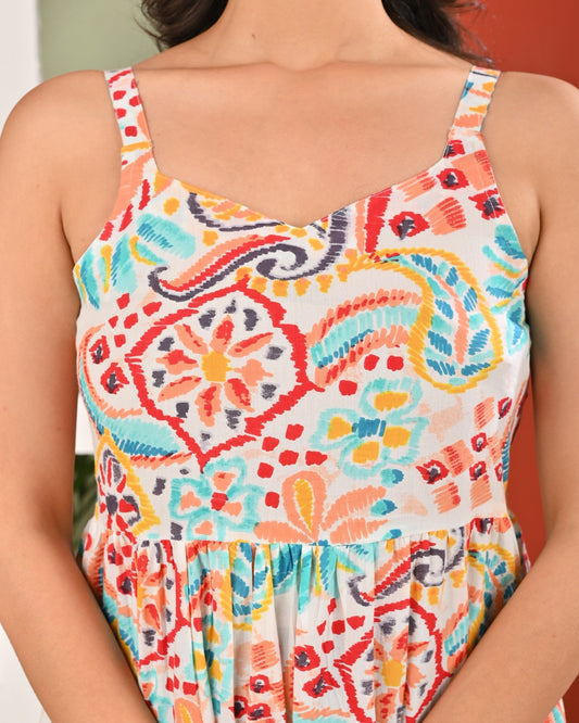 Multicolor Printed Dress for Women | LASVINI - Redefining Indian Fashion with Elegance