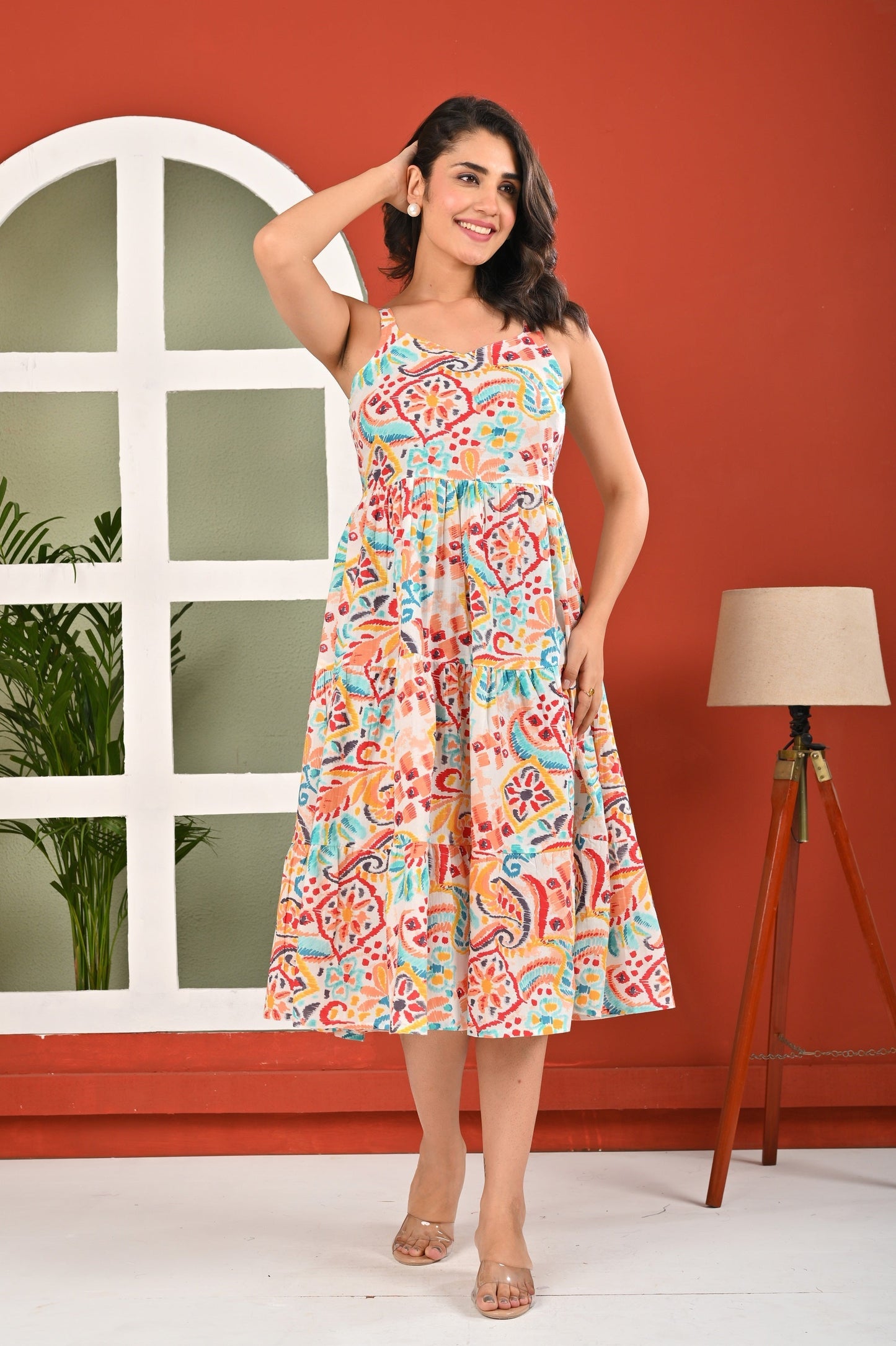 Multicolor Printed Dress for Women | LASVINI - Redefining Indian Fashion with Elegance