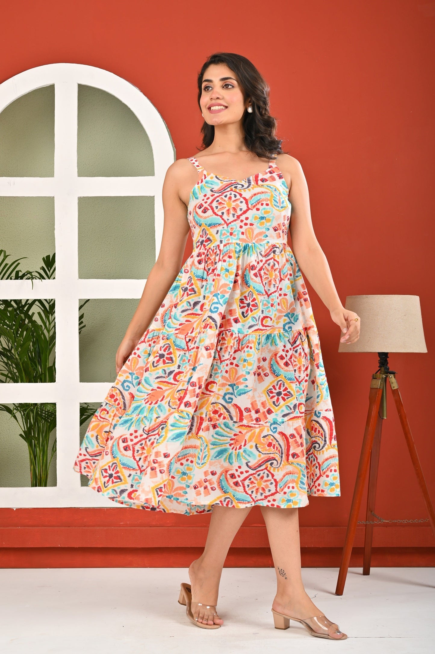 Multicolor Printed Dress for Women | LASVINI - Redefining Indian Fashion with Elegance