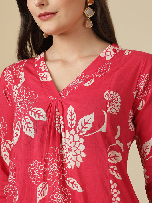 Pink Printed Co-Ord Set for Women | LASVINI - Redefining Indian Fashion with Elegance