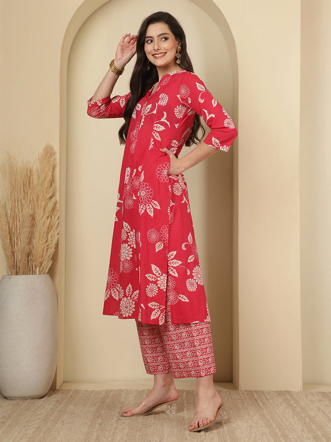 Pink Printed Co-Ord Set for Women | LASVINI - Redefining Indian Fashion with Elegance