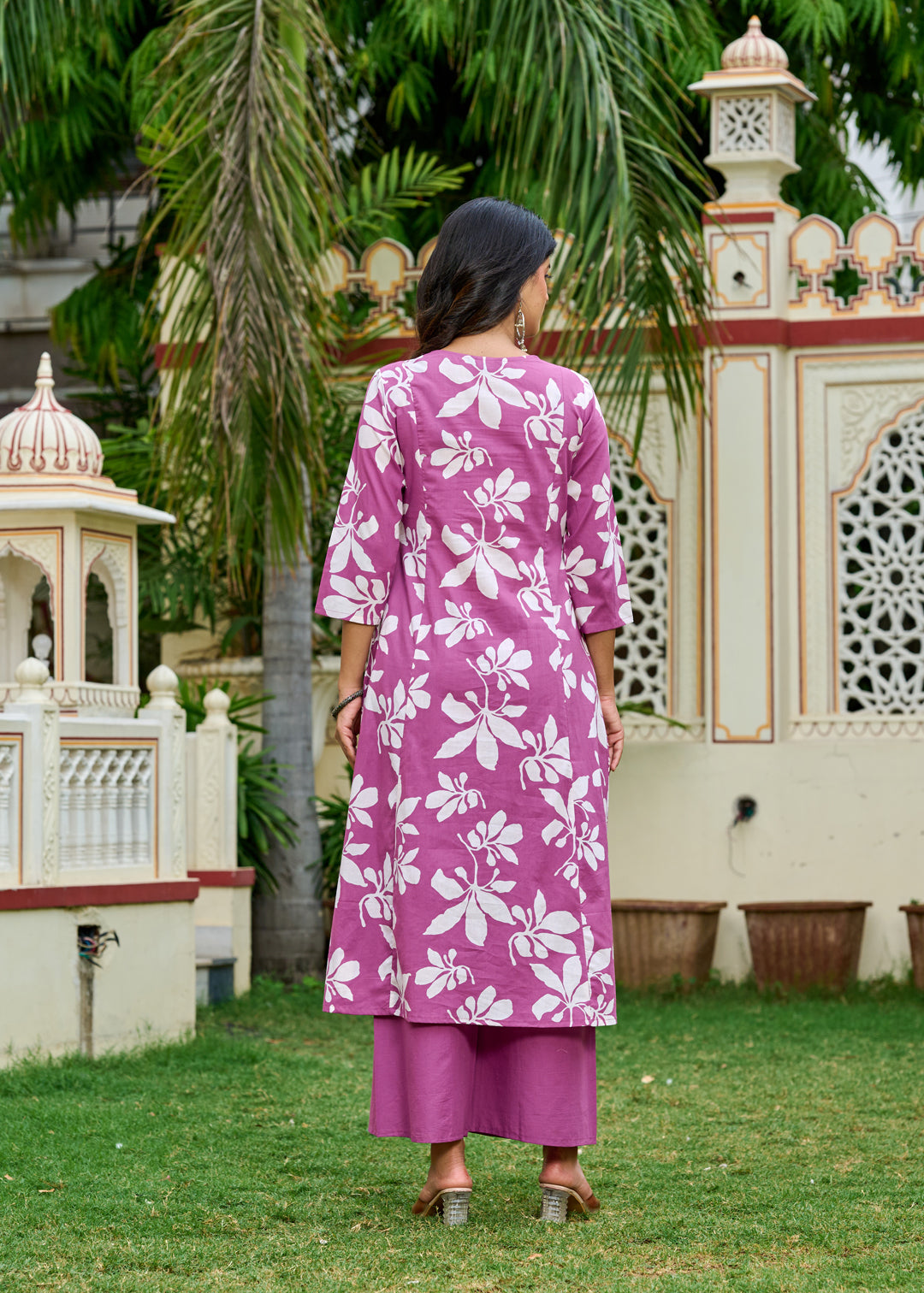 Mauve Printed Co-Ord Set for Women | LASVINI - Redefining Indian Fashion with Elegance