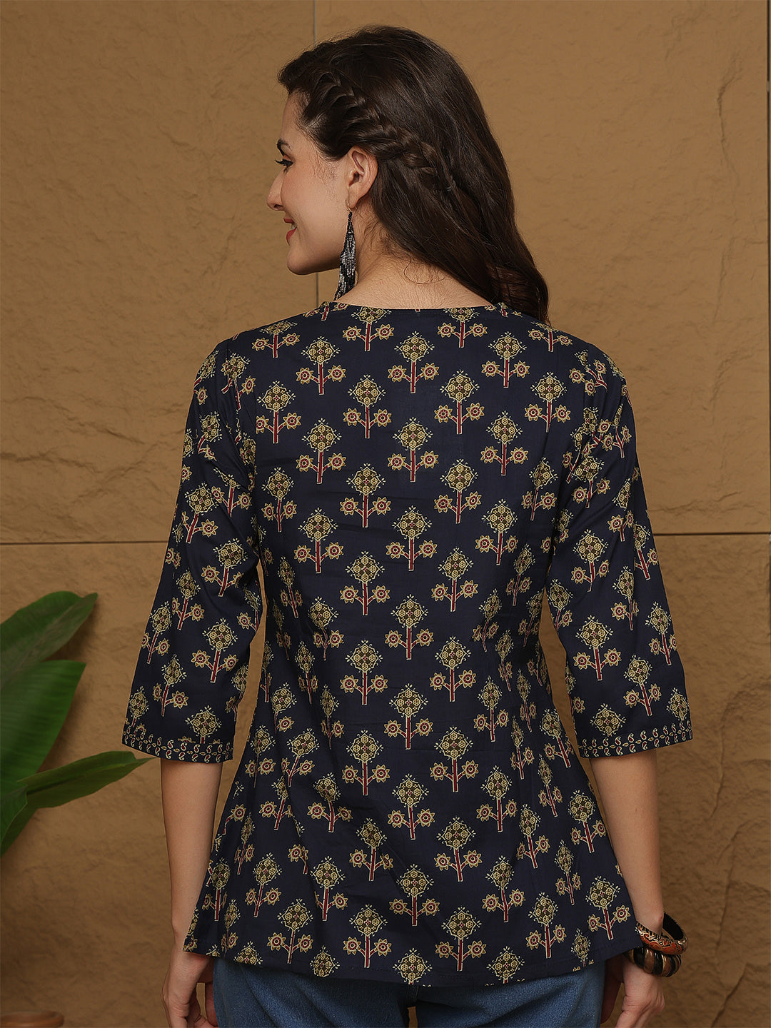 Blue Printed Top for Women | LASVINI - Redefining Indian Fashion with Elegance