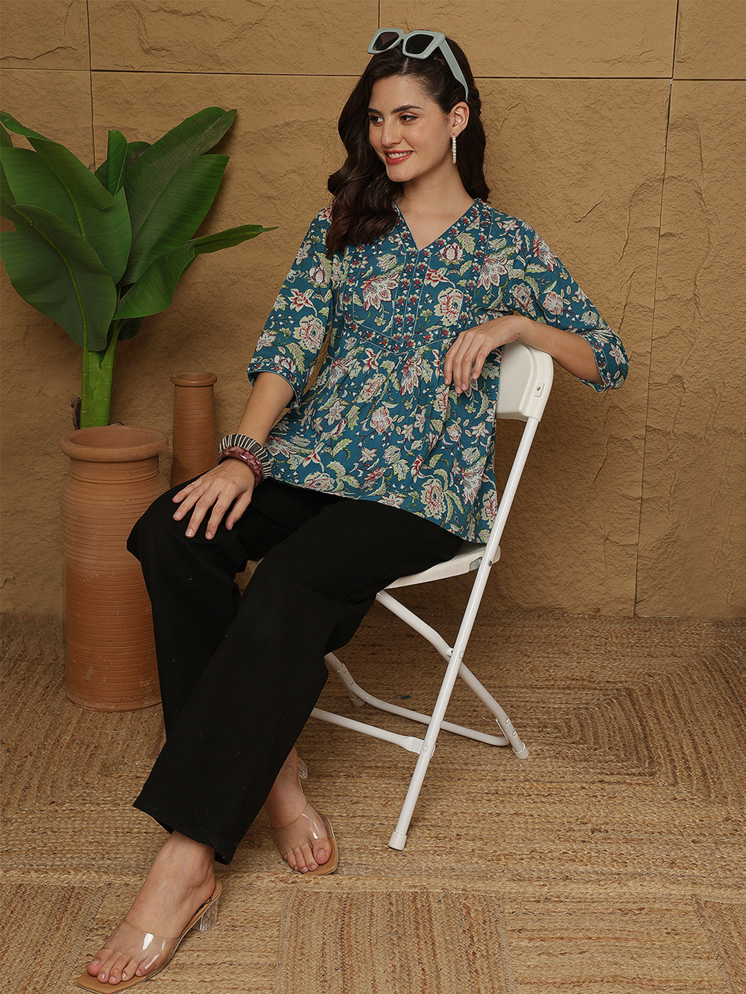 Floral Printed Top for Women | LASVINI - Redefining Indian Fashion with Elegance