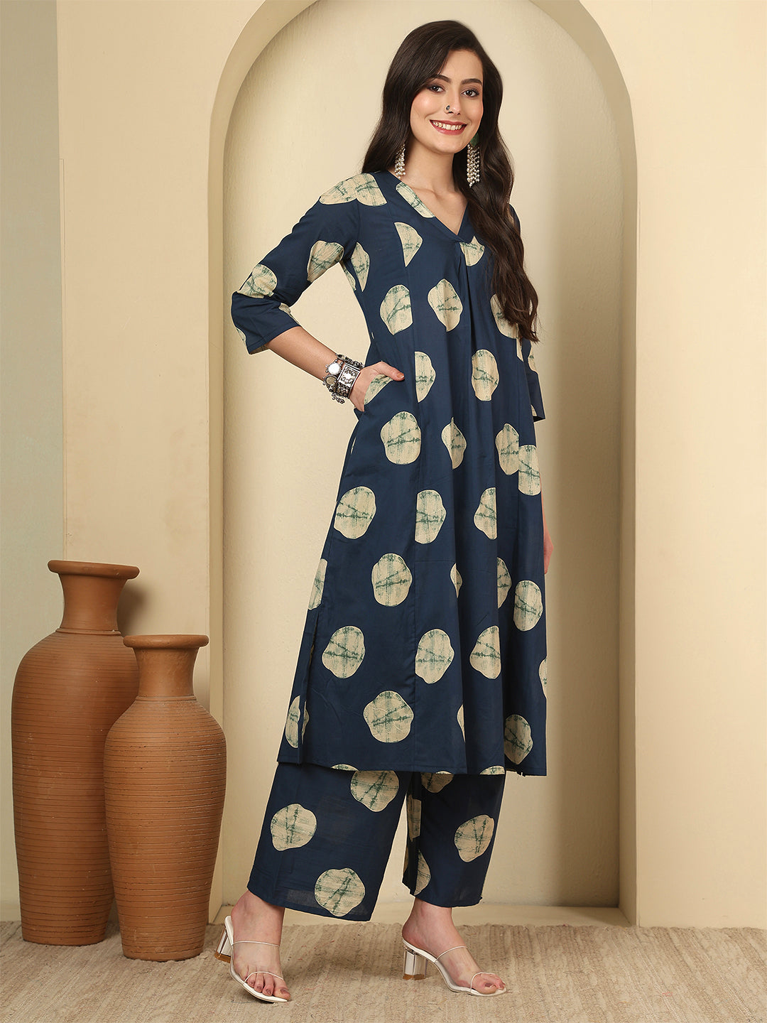 Blue Printed Co-Ord Set for Women | LASVINI - Redefining Indian Fashion with Elegance
