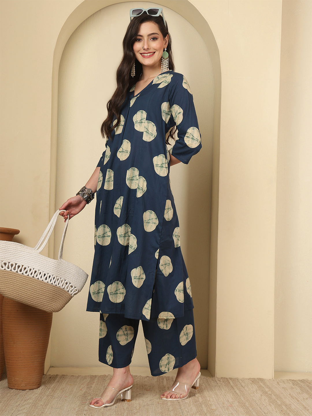 Blue Printed Co-Ord Set for Women | LASVINI - Redefining Indian Fashion with Elegance