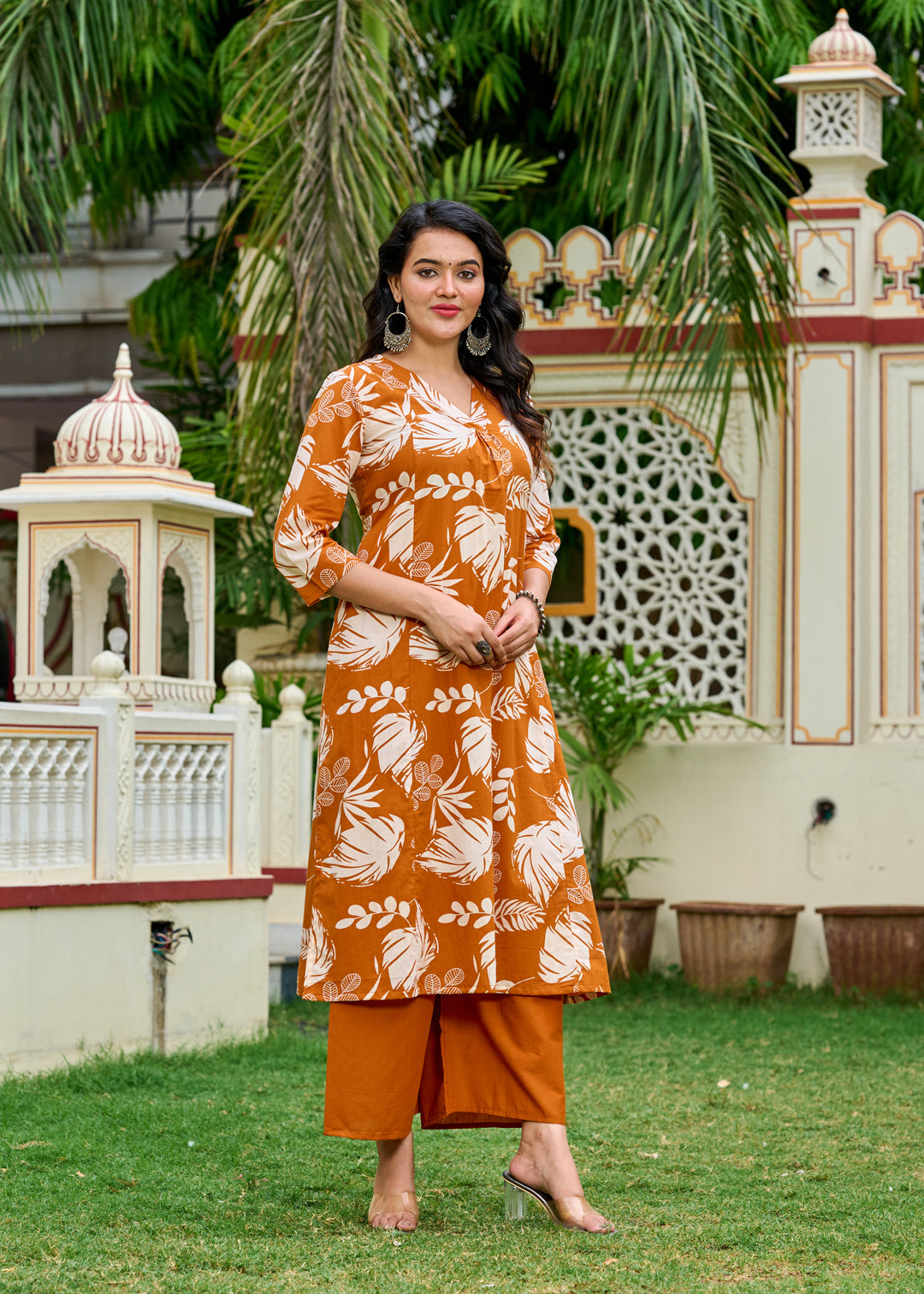 Rust Printed Co-Ord Set for Women | LASVINI - Redefining Indian Fashion with Elegance