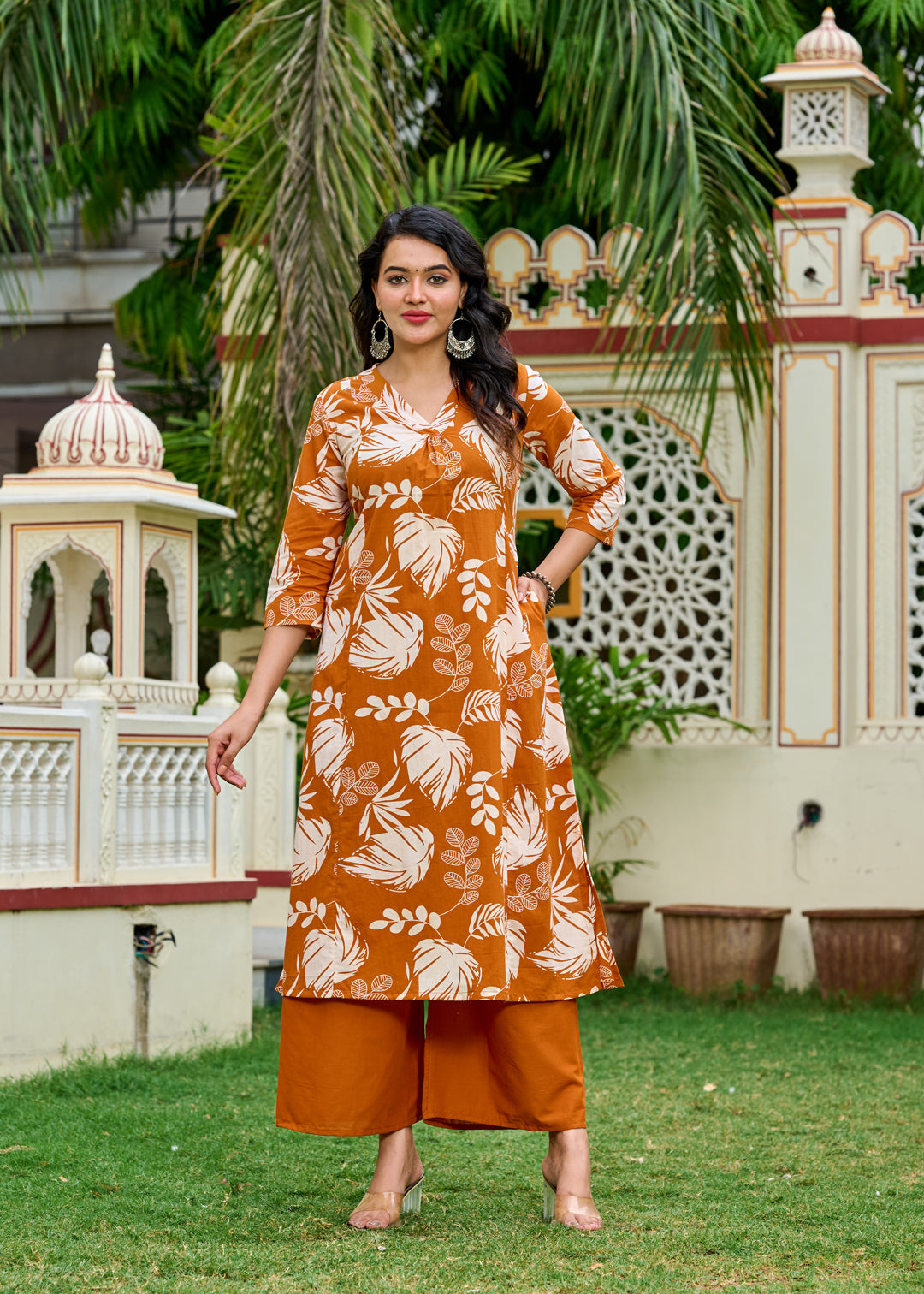 Rust Printed Co-Ord Set for Women | LASVINI - Redefining Indian Fashion with Elegance