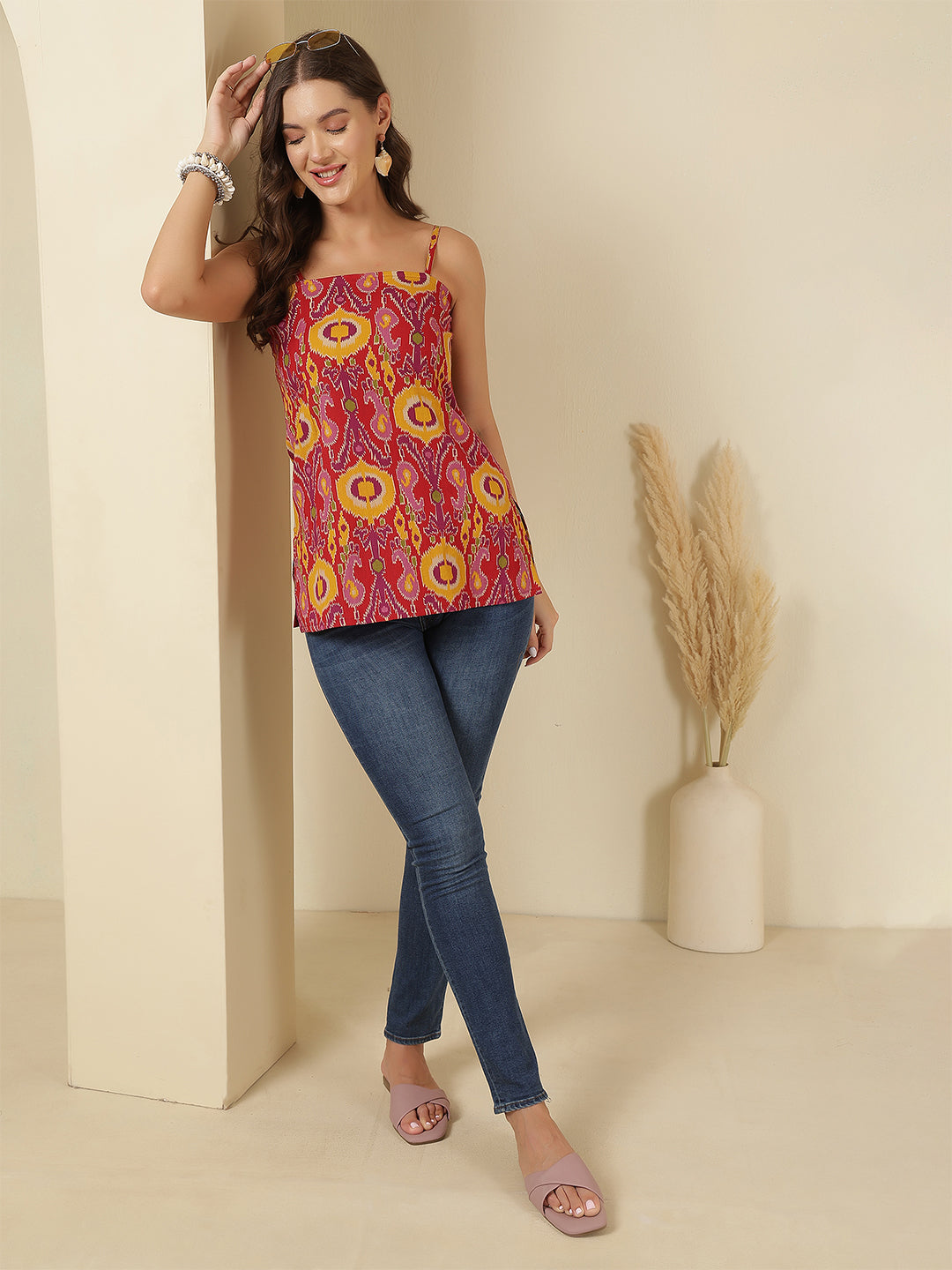 Women Multicolor Printed Straight Tunic | LASVINI - Redefining Indian Fashion with Elegance