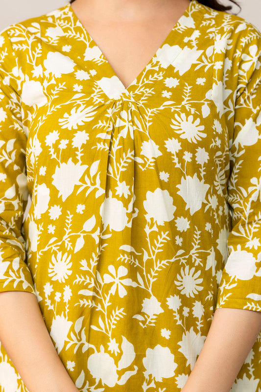 Yellow Printed Co-Ord Set for Women | LASVINI - Redefining Indian Fashion with Elegance