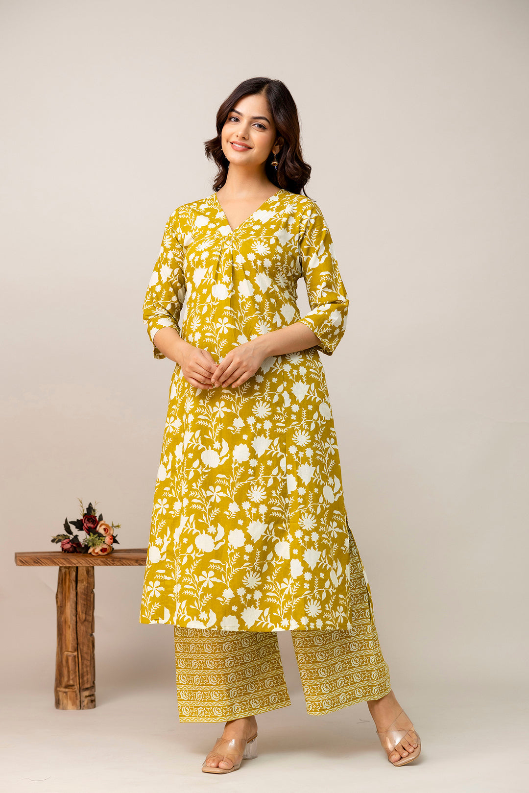 Yellow Printed Co-Ord Set for Women | LASVINI - Redefining Indian Fashion with Elegance