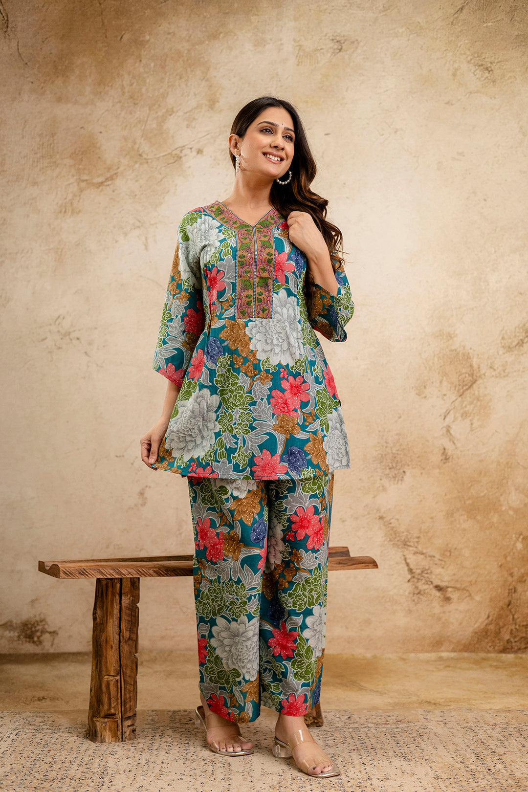 Multicolor Printed Co-Ord set for Women | LASVINI - Redefining Indian Fashion with Elegance