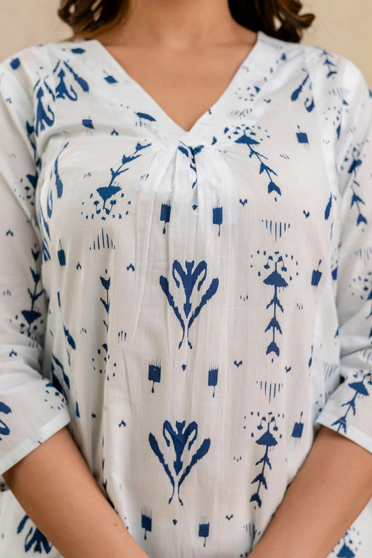 White Printed Co-Ord Set for Women | LASVINI - Redefining Indian Fashion with Elegance