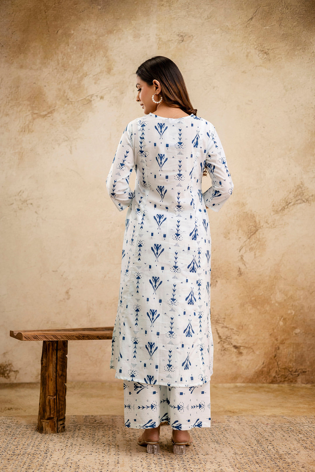 White Printed Co-Ord Set for Women | LASVINI - Redefining Indian Fashion with Elegance