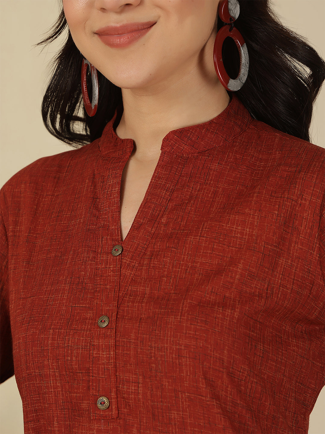 Maroon Solid Straight Tunic for Women | LASVINI - Redefining Indian Fashion with Elegance