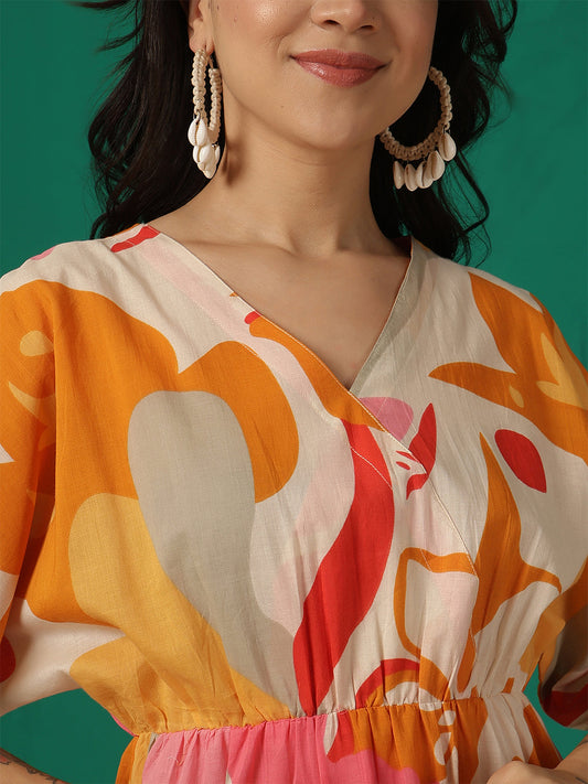 Multicolor Printed Dress for Women | LASVINI - Redefining Indian Fashion with Elegance