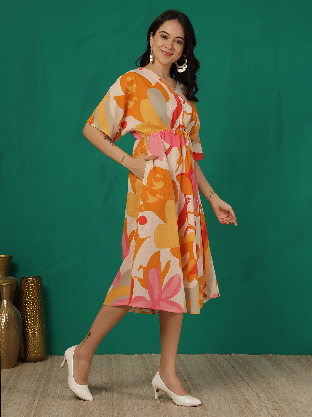 Multicolor Printed Dress for Women | LASVINI - Redefining Indian Fashion with Elegance