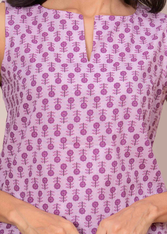 Women Pink Printed Straight Top | LASVINI - Redefining Indian Fashion with Elegance