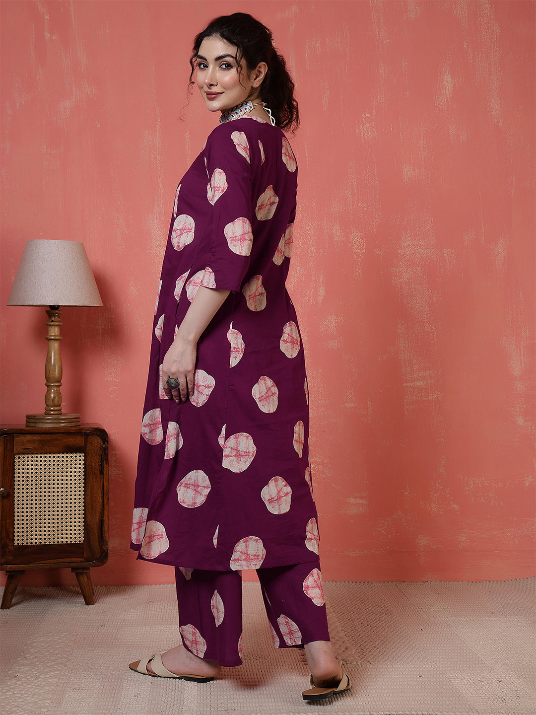 Maroon Printed Co-Ord Set for Women | LASVINI - Redefining Indian Fashion with Elegance