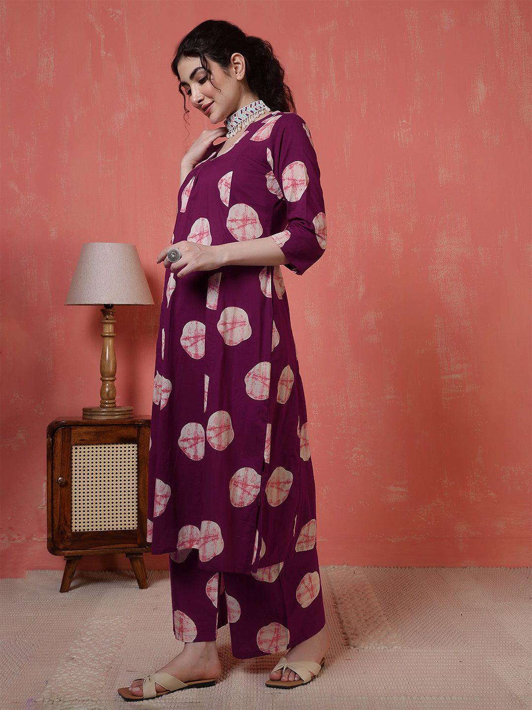 Maroon Printed Co-Ord Set for Women | LASVINI - Redefining Indian Fashion with Elegance
