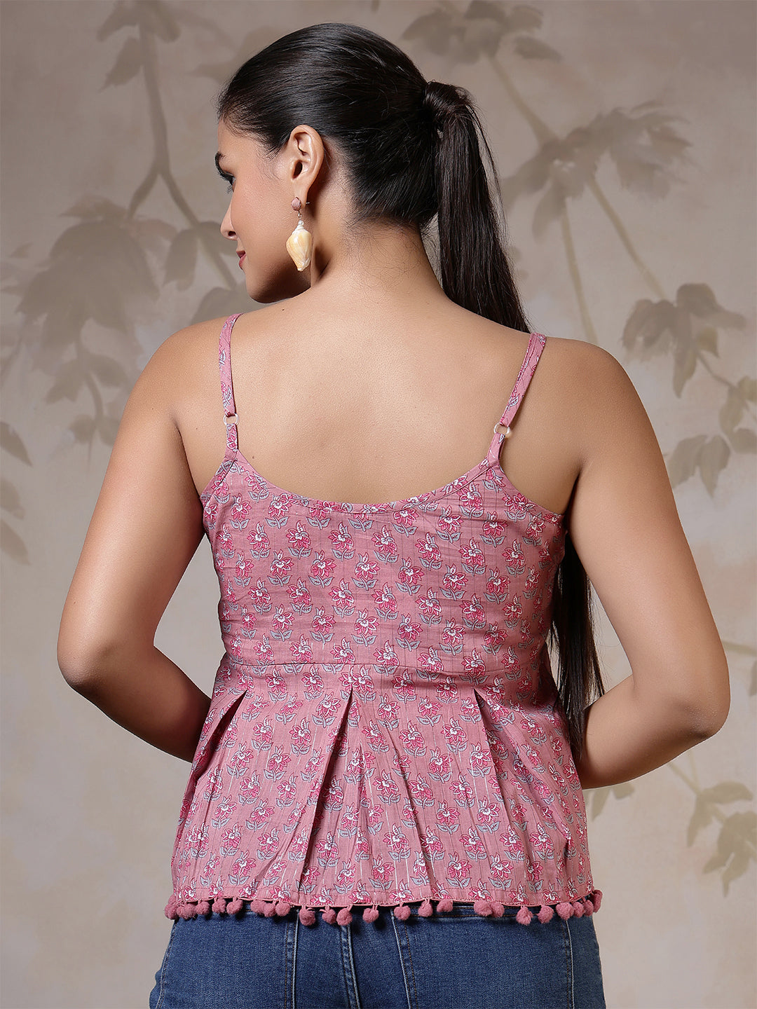 Women Mauve Printed Top | LASVINI - Redefining Indian Fashion with Elegance