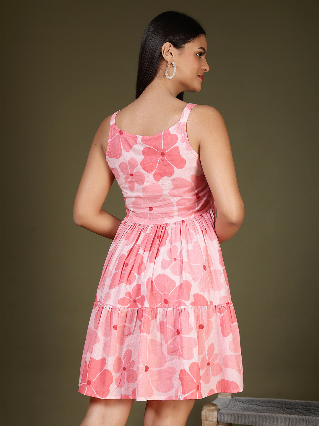 Pink Printed Dress for Women | LASVINI - Redefining Indian Fashion with Elegance