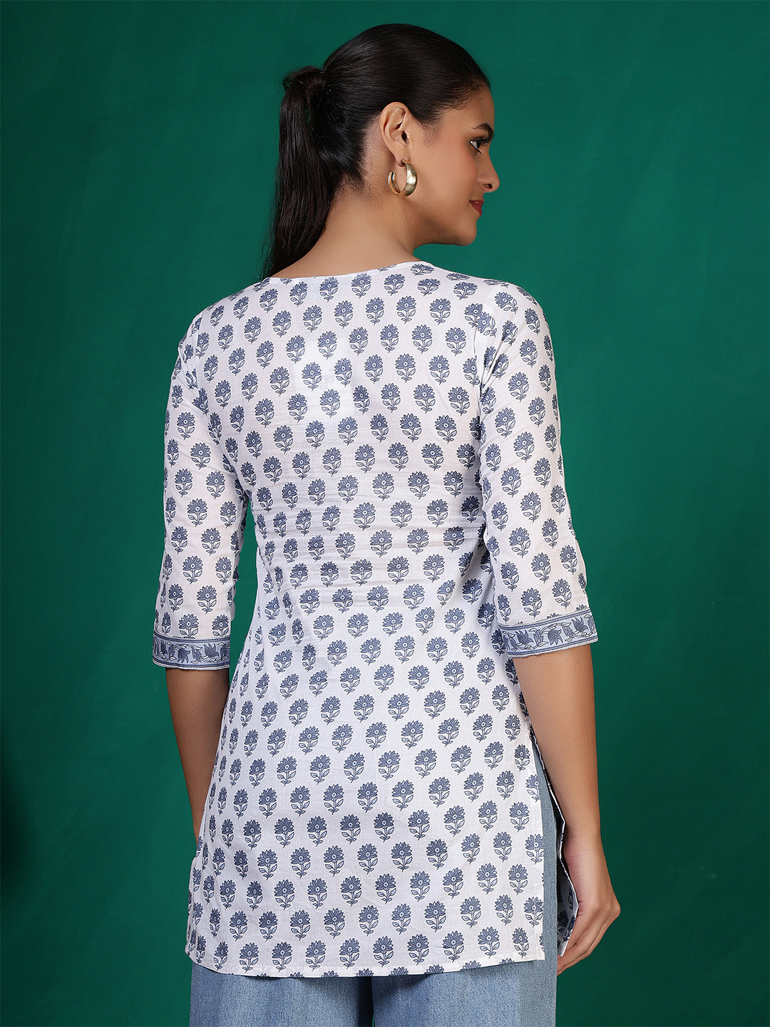Women Off white Printed Straight Tunic | LASVINI - Redefining Indian Fashion with Elegance