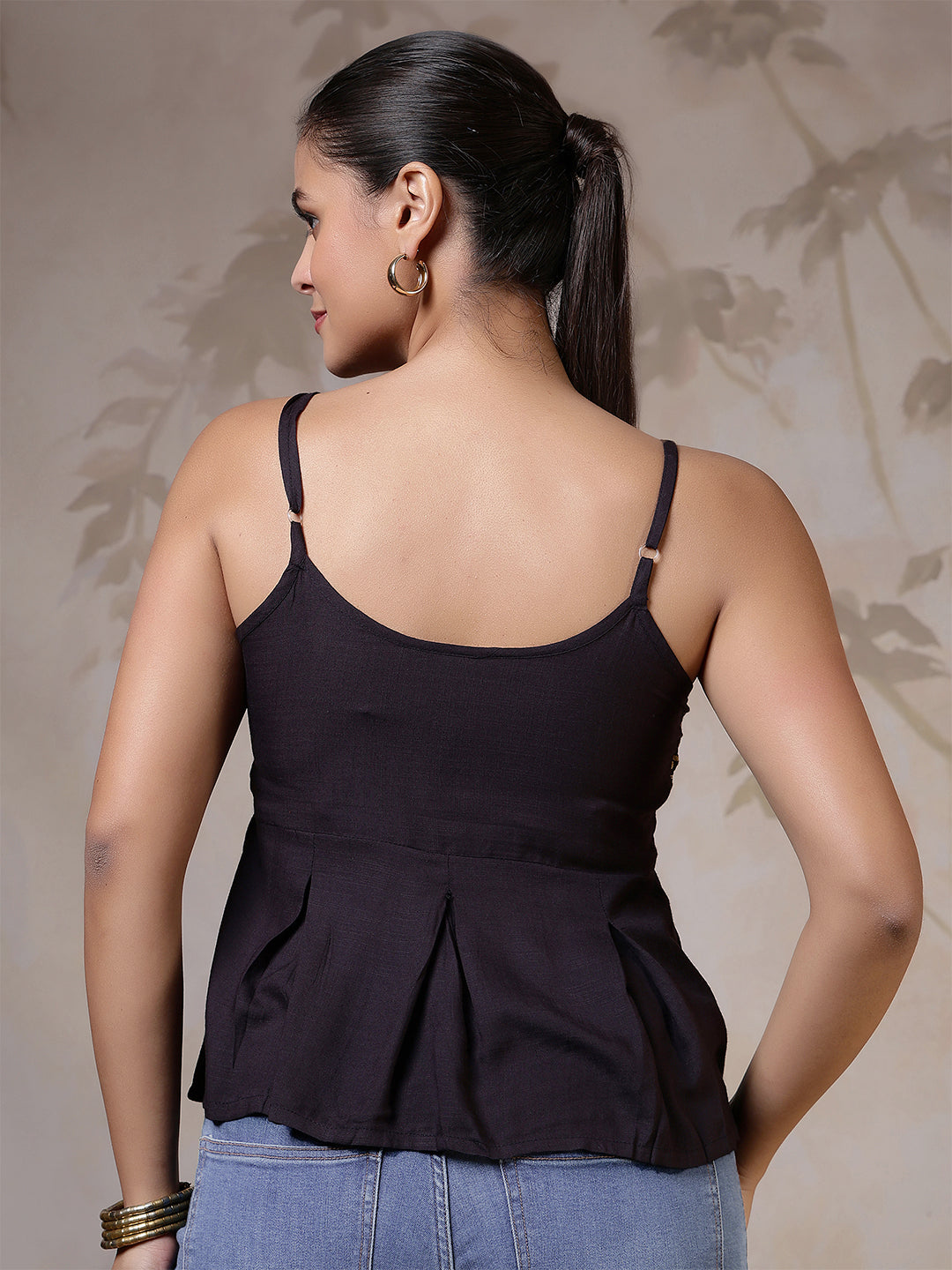 Women Black Printed Top | LASVINI - Redefining Indian Fashion with Elegance