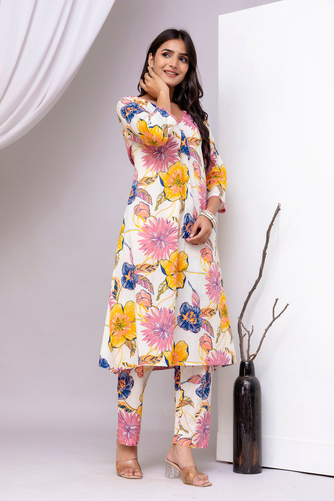 Multicolor Floral Printed Co-Ord Set for Women | LASVINI - Redefining Indian Fashion with Elegance