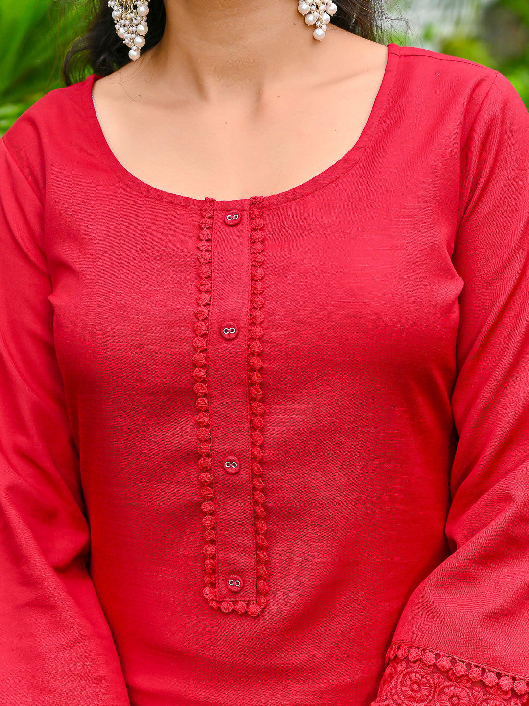 Maroon Solid Straight Kurta Set With Printed Dupatta for Women | LASVINI - Redefining Indian Fashion with Elegance