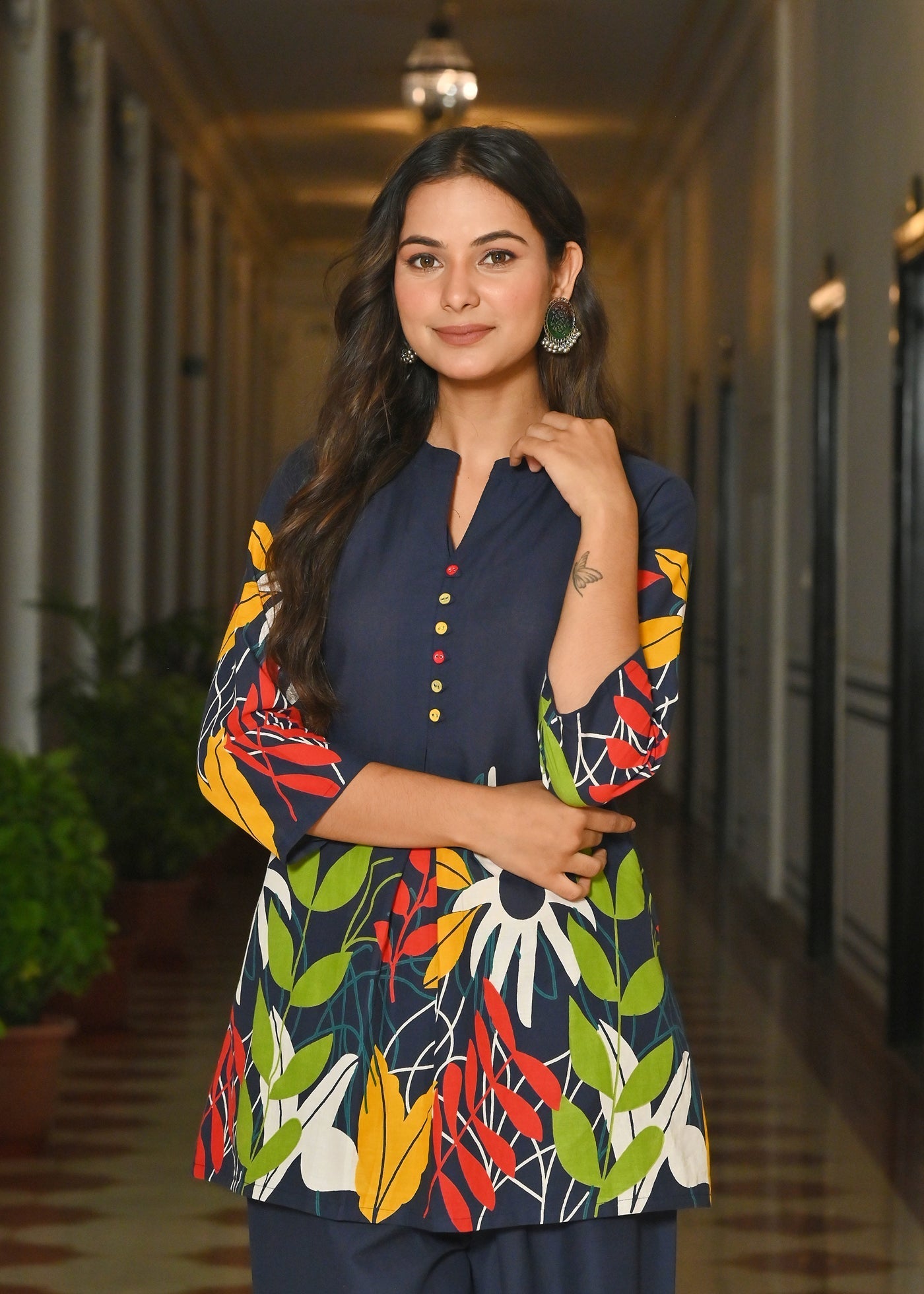 Blue Floral Printed Co-Ord Set for Women | LASVINI - Redefining Indian Fashion with Elegance