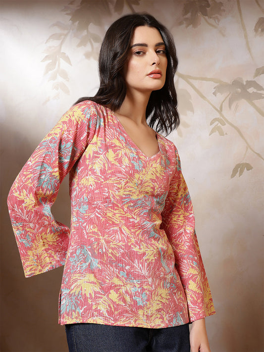 Women Multicolor Printed Straight Tunic | LASVINI - Redefining Indian Fashion with Elegance
